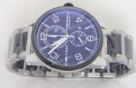 Replica Montblanc Flyback Black Steel Blue Face Chronograph Watch
